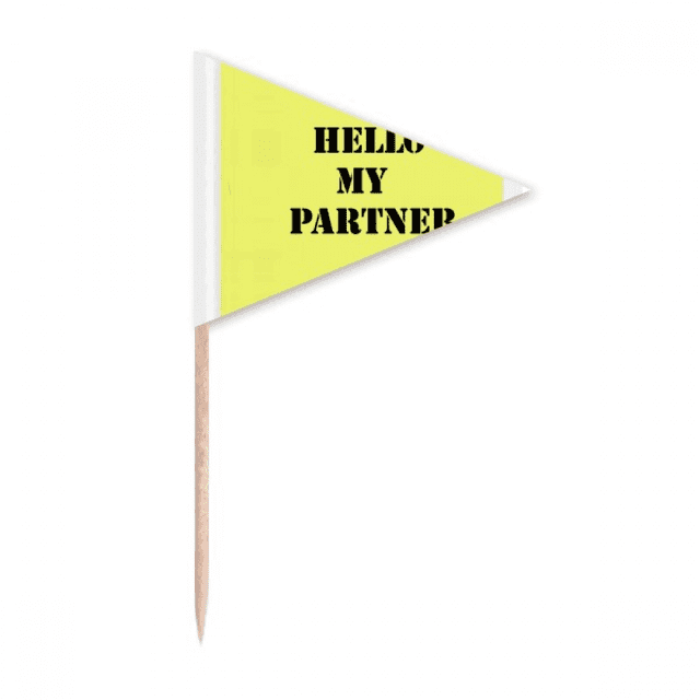 Bonjour Mon Partenaire Cure-Dent Triangle Toppers de Cupcake Drapeau