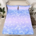 thumbnail image 2 of Castle Fairy White Snowflakes 3pcs Twin Sheet Sets,Merry Christmas Twin Fitted Sheet,Bling Glitter Breathable Flat Sheet,Lightweight Gradient Room Decor, 2 of 7