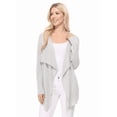 thumbnail image 2 of YEMAK Women's Long Sleeve Soft Sheer Slub Open Front Casual Cardigan Sweater MK8080-SIL-L, 2 of 4