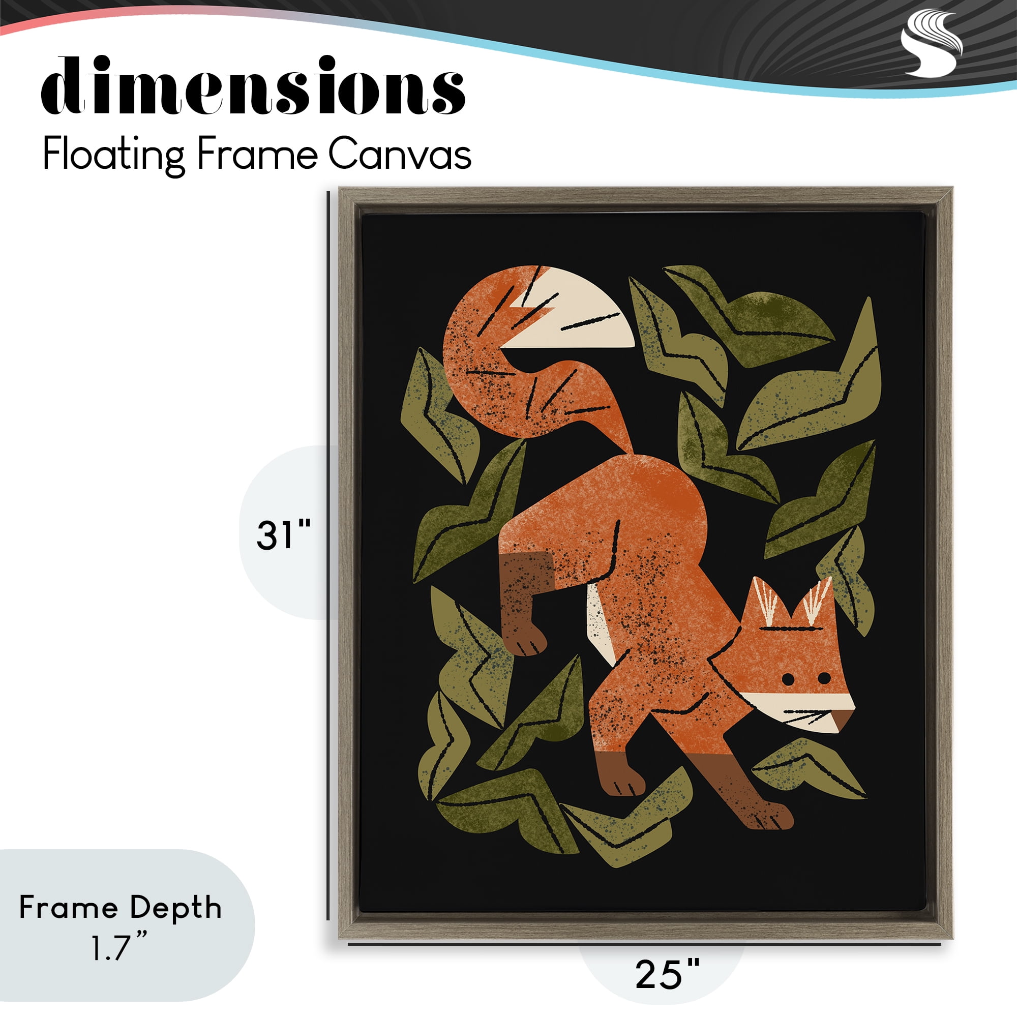 Stupell Industries Fox In The Brush Brown Framed Floater Canvas Wall Art, design by Renea L. Thull