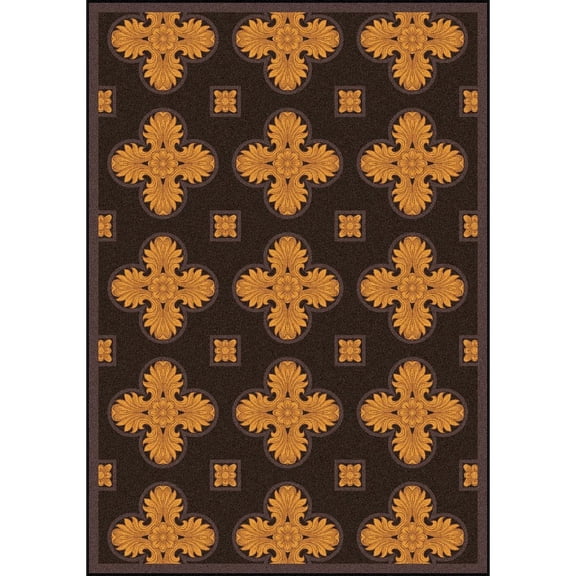 Joy Carpets Any Day Matinee Tivoli 3'10" x 5'4" Area Rug in Color Brown
