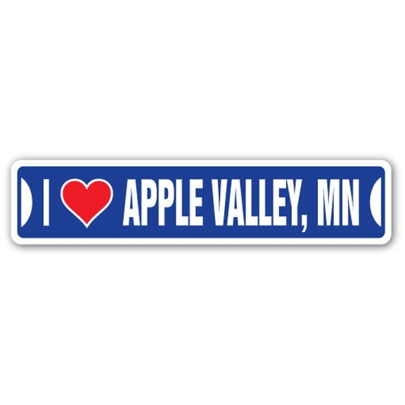 I LOVE APPLE VALLEY MINNESOTA Street Sign mn city state us wall road décor gift