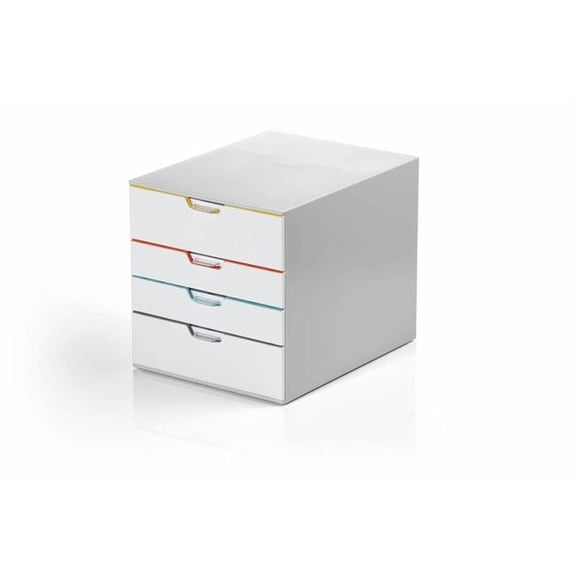 Durable DBL762427 4 Drawer Desktop Organizer, White