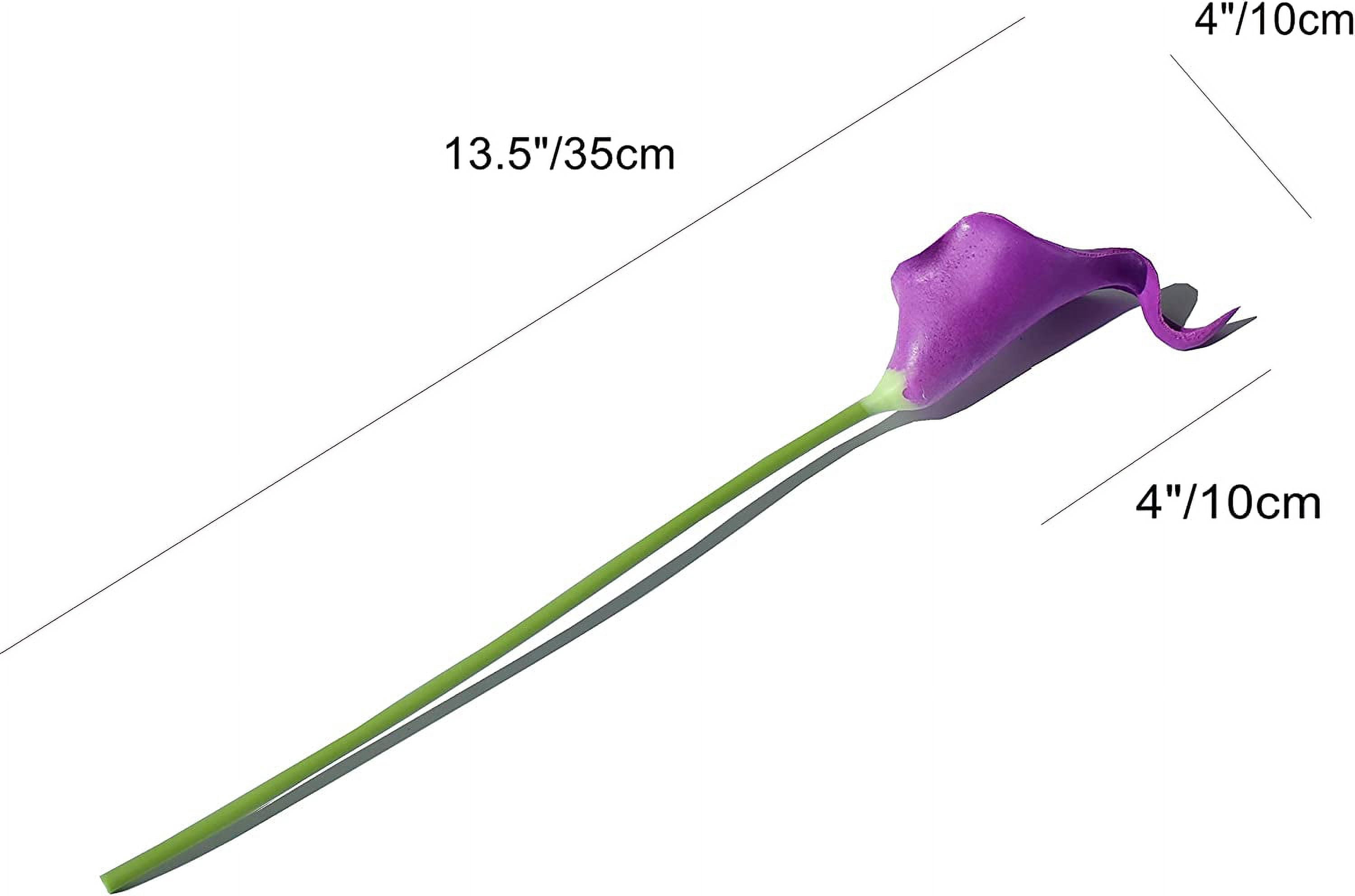 Morttic 20PCS Artificial Flowers Calla Lily Flowers Real Touch Silk Fake Flowers Bouquet for Wedding Bouquet Home Party Wedding Home Wall Decor, Purple