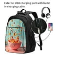 thumbnail image 2 of Fuzoiu Floating Colorful Cereal Print USB Backpack with Charging Port,Laptop Backpack,Business Travel Durable Laptops Backpack, for School, Work, Travel & Outdoor Activities, 2 of 7