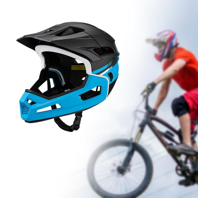 Casco de bicicleta shamjiam de cara completa equipo de ciclismo equipo de protección forro lavable extraíble Azul negro
