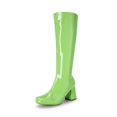 thumbnail image 1 of Botas DREAM PAIRS Gogo Punta Cuadrada Tacón Grueso Verde, 1 of 8