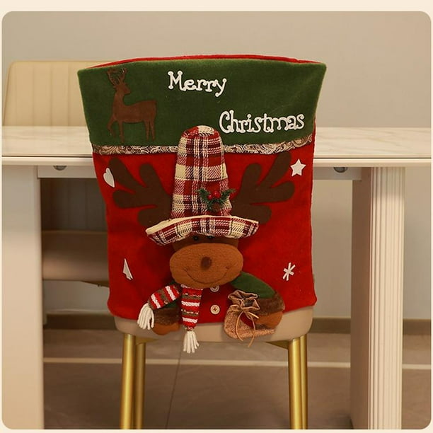 Hot6sl Ofertas de La Semana Juego de Mesa y Sillas Navideñas con Dibujos Animados de Papá Noel, Muñeco de Nieve, Juego de Sillas, Decoración Del Hogar