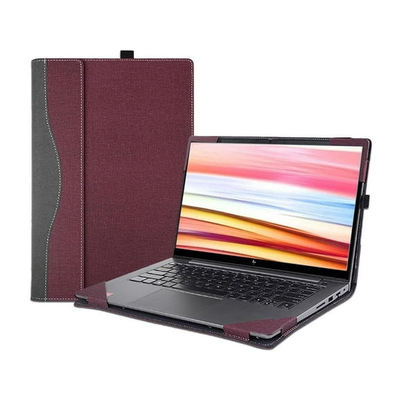 Laptop Cover Case for 16 inch HP Spectre x360 16-f 16t-f & HP Envy 16-h 16t-h, PU Leather Protective Shell Detachable Laptop Bag Accessory with Pencil Holder
