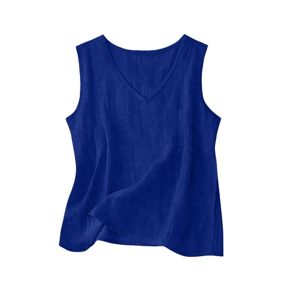 Linen Bohemian Tops Women Vacation Shirts for Women Summer Outfit Women Women Clothing Summer Beach Vacation Clothes Womens Camisole Tank Top Womens Beige Tank Top Blue Bust-50.39''