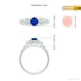 thumbnail image 5 of ANGARA Natural Aeon Sapphire & Diamond Three Stone Engagement Ring in 14K White Gold for Women (Size-5mm) | September Birthstone, Anniversary, Jewelry Gift for Women | Natural Sapphire Ring, 5 of 10