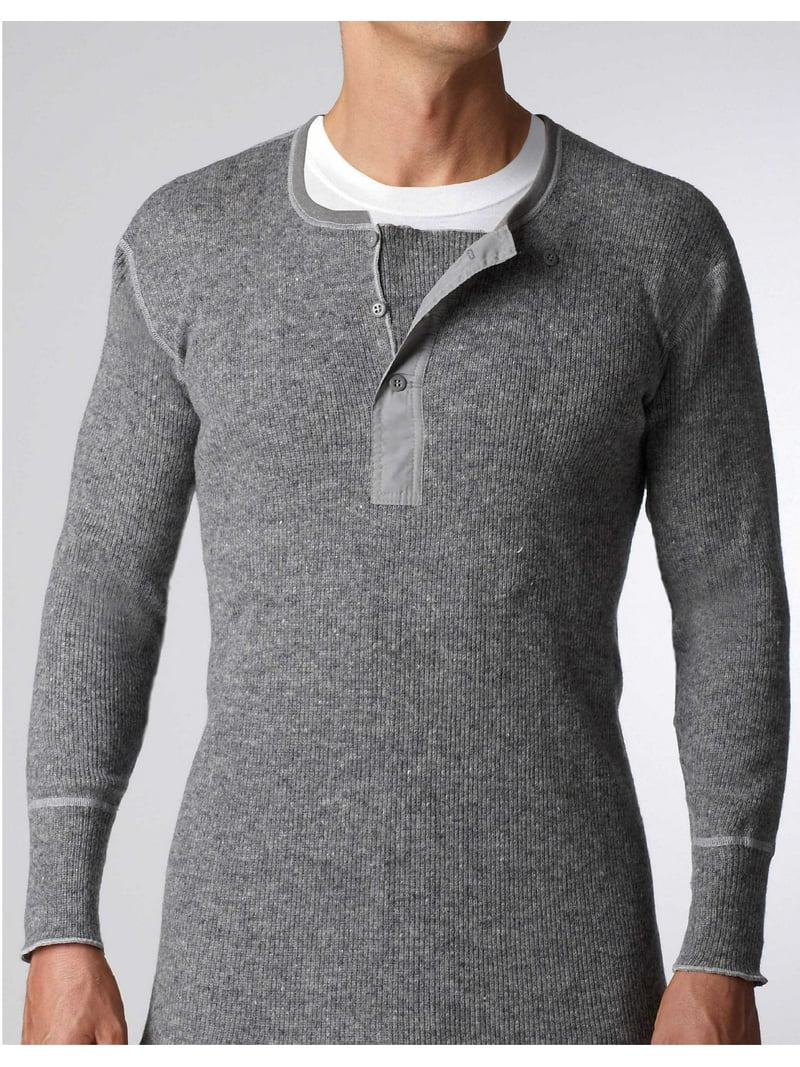 Stanfield's Men's Thermal Heavy Weight Rib Knit Wool Henley