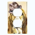 thumbnail image 2 of Metal Light Switch Plate Cover Cute Bloodhound Top Hat Outfit Beige DOG016, 2 of 13