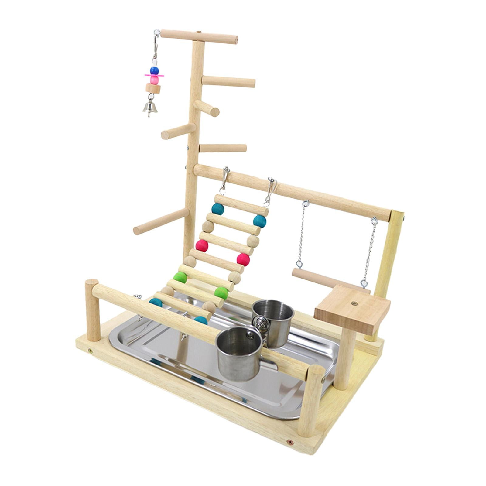 Stgfyxgs Birds, Parrots, Playground, Birds, Hanging Toys, Exercise Activity Center, Playing, Standing, Bird Play Hall, Wooden Play Stand for Parakeets