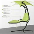 thumbnail image 4 of Outsunny Chaise Hamac d'Extérieur avec Support, Parasol, Vert, 4 of 9