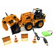 Children's Fun Interactive Indoor Outdoor Play RC Remote Control Battery Lights & Sounds Operated 1:24 Scale Super Duper Construction Tractor Playset Toy, Make Any Child Happy w/ This Gift