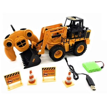 Children's Fun Interactive Indoor Outdoor Play RC Remote Control Battery Lights & Sounds Operated 1:24 Scale Super Duper Construction Tractor Playset Toy, Make Any Child Happy w/ This Gift