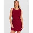 thumbnail image 4 of ANRABESS Womens Summer Dresses 2026 Bodycon Sleeveless Romper Skort Twist Waist Night Out Vacation Mini Dress Built in Shorts Deep Red Small, 4 of 8