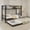 Black, variant on Metal Twin Over Twin Bunk Bed Frame, Heavy Duty Noise Reduction Steel Bed with Safety Guardrail & Non-Slip Ladder, Convertible Design, No Box Spring Needed for Home Living Space
