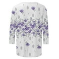 thumbnail image 5 of HKEJIAOI Manches 3/4 en Polyester Tops pour Col Rond Imprimé Graphique Women Tops pour Women 2023, 5 of 5