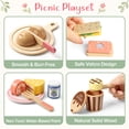 thumbnail image 7 of HopeRock Wooden Play Food Picnic Set, Pretend Play Toy for Girl 3-6 Years Old, Wooden Kitchen & Tea Party Playset with Storage Basket, Toddler Girls Christmas Birthday Gift., 7 of 7
