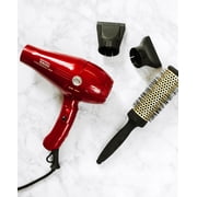 GAMMA+ 3500 Tourmaline Power Professional Ionic Hair Dryer, 2000W, 6 Heat/Speed Settings, Red
