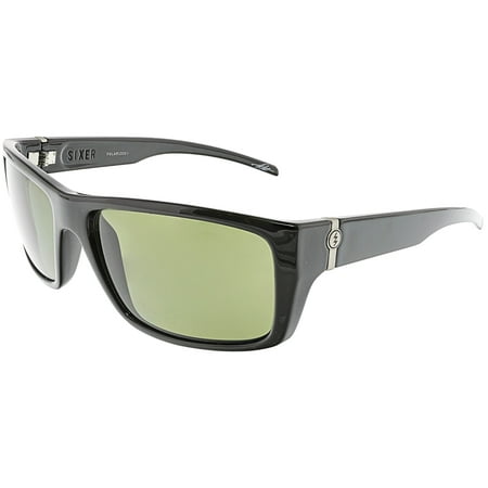 Electric Men's Polarized Sixer EE11801642 Black Rectangle Sunglasses