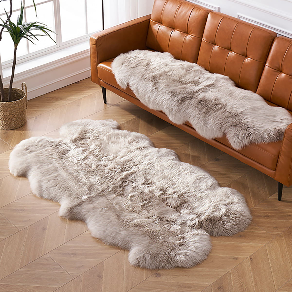 Long Wool Carpet Sofa Pad Mat Floor Area Rug 100% Genuine Sheepskin Rug Lambskin 