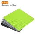 thumbnail image 3 of Uxcell 4pcs Silicone Trivet Mat for Hot Pots and Dishes, Silicone Drying Mat for Kitchen Counter-Multicolor, 3 of 5