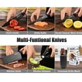 thumbnail image 4 of Juego de cuchillos de cocina Wiztoynia de 6 piezas, color negro, con bloque universal, 4 of 9