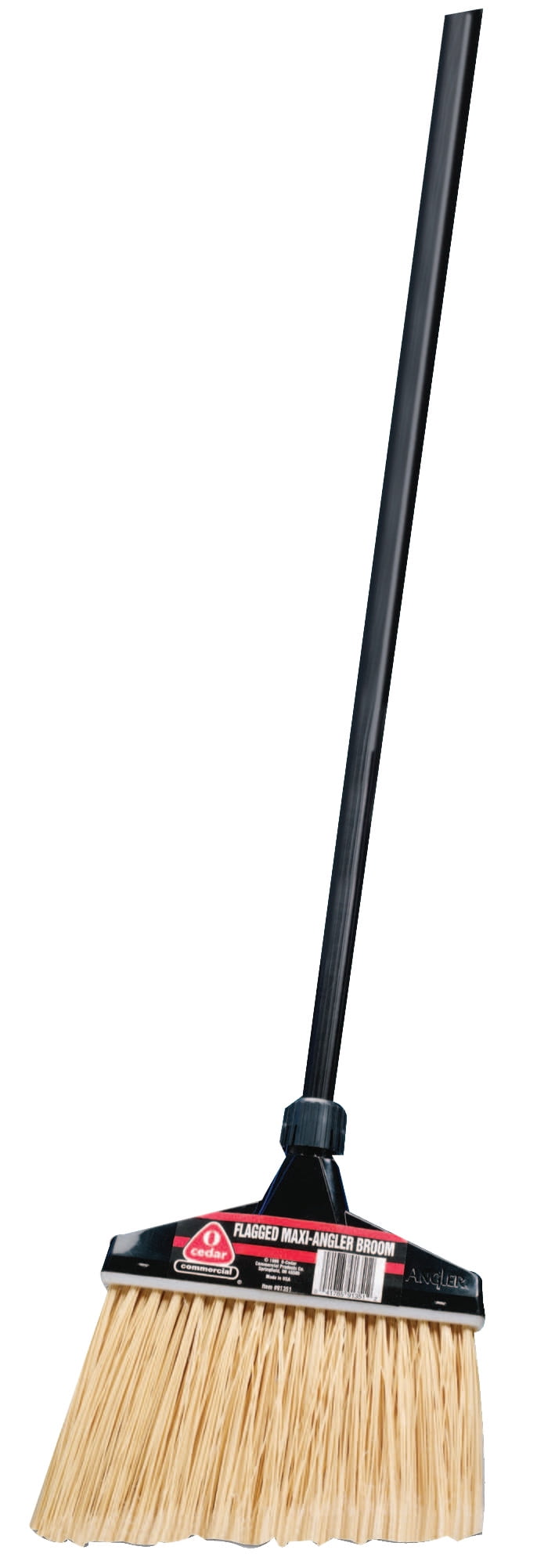 Diversey O'Cedar MaxiAngler Brooms, Polystyrene FlaggedTip Fill, 51 in Aluminum Handle