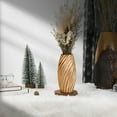 thumbnail image 5 of AeraVida Handcarved Classic Timeless Artistry Spiral Light Brown Mango Tree Wood Flower Vase, 5 of 6