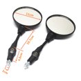 thumbnail image 4 of Labymos Universal Motorcycle Aluminum Alloy 10mm Diameter Handlebar Rotatable Collapsible Round Shape Rearview Amber Side, 4 of 6