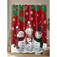 thumbnail image 4 of Fsddascl Christmas Snowman Shower Curtain Set - Extra Long 72" x 96" Washable Bathtub Curtain with 12 Hooks, Red Xmas Pine Branch Snowflake Red Birds Waterproof Fabric Shower Curtains for Bathroom, 4 of 6