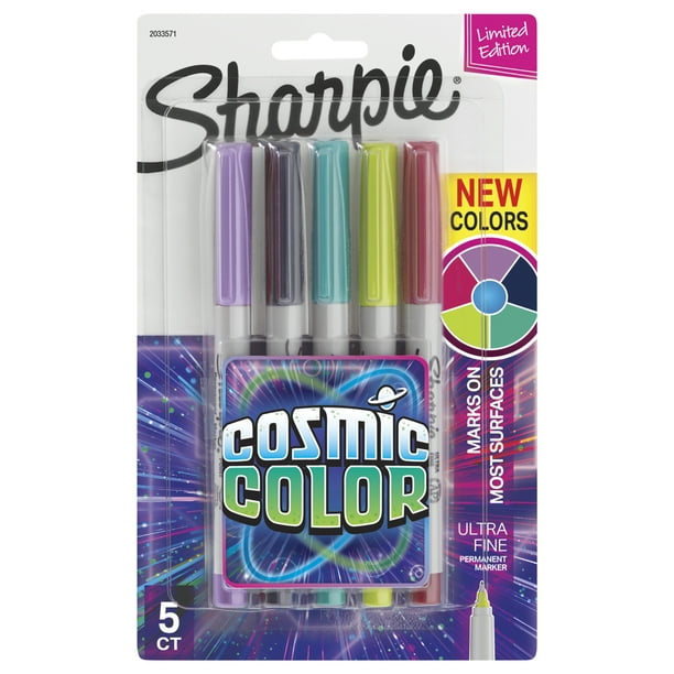 Sharpie Cosmic Color Permanent Markers, Ultra Fine, Assorted Colors