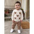 thumbnail image 5 of Miaouyo Toddler Baby Boy Fall Outfit Bear Long Sleeve Sweatshirt and Joggers Set, 5 of 9