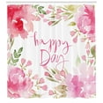 thumbnail image 3 of Ambesonne Country Shower Curtain, Watercolor Flowers Leaf, 69"Wx84"L, Pale Pink and Green, 3 of 3