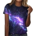 thumbnail image 1 of Title: Galaxy Print Round Womens Shirts Neck Short Sleeve T Basics Women Shirt for Women Long Sleeve Compression Women Long Sleeve Shirts for Women Shirt Shirts for Women, 1 of 4