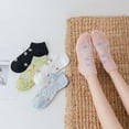 thumbnail image 5 of YooGuoGuo 5/10 Pairs Embroidered Floral Design Socks for Women Girls Combed Cotton Ankle Socks, 5 of 6