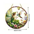 thumbnail image 5 of Vggrvlo Stained Glass Window Hanging Fairy and Hummingbird Suncatcher for Women, Mom, Grandma Gift for Women Light Catcher Sun Room Decor Village Style, 5 of 8