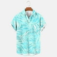 thumbnail image 5 of ZCFZJW Floral Hawaiian Shirt for Men Big and Tall Regular Fit Summer Button Up Shirt Short Sleeve Mens Beach Tropical Casual Aloha Shirt Light Blue XXXXL, 5 of 6