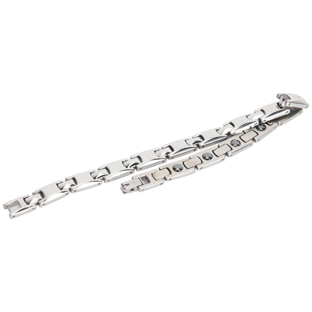 Pulsera De Terapia Magnética Pulsera De Cuidado Saludable Pulsera De Terapia Pulsera De Imán De Mujer Pulsera De Terapia Magnética De Acero Inoxidable Para CareSilver Saludable ANGGREK Plata
