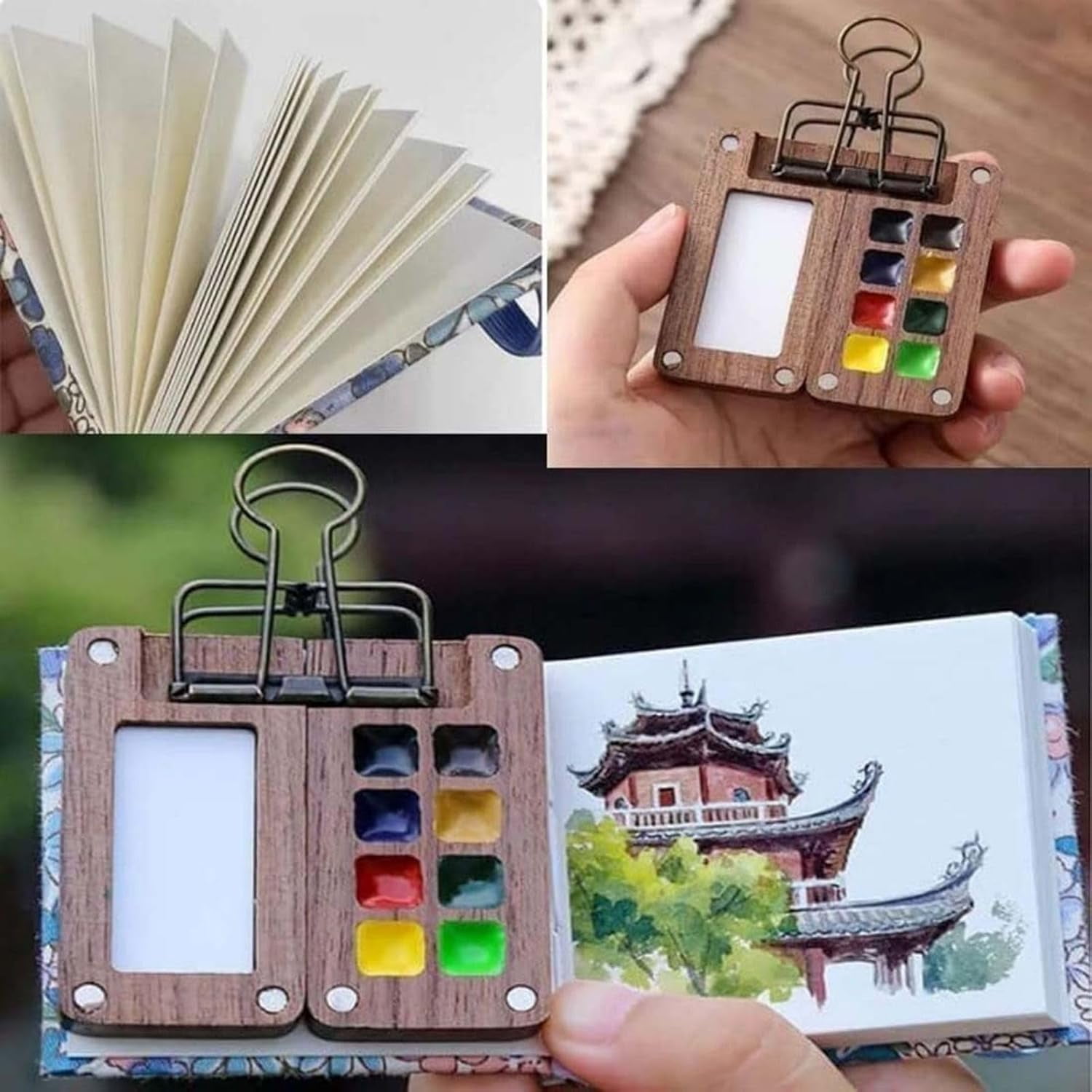 Watercolor Kit, Watercolor Set, Mini Watercolors Set, Pocket Artist Watercolors Travel Sets, Travel Water Color Kit