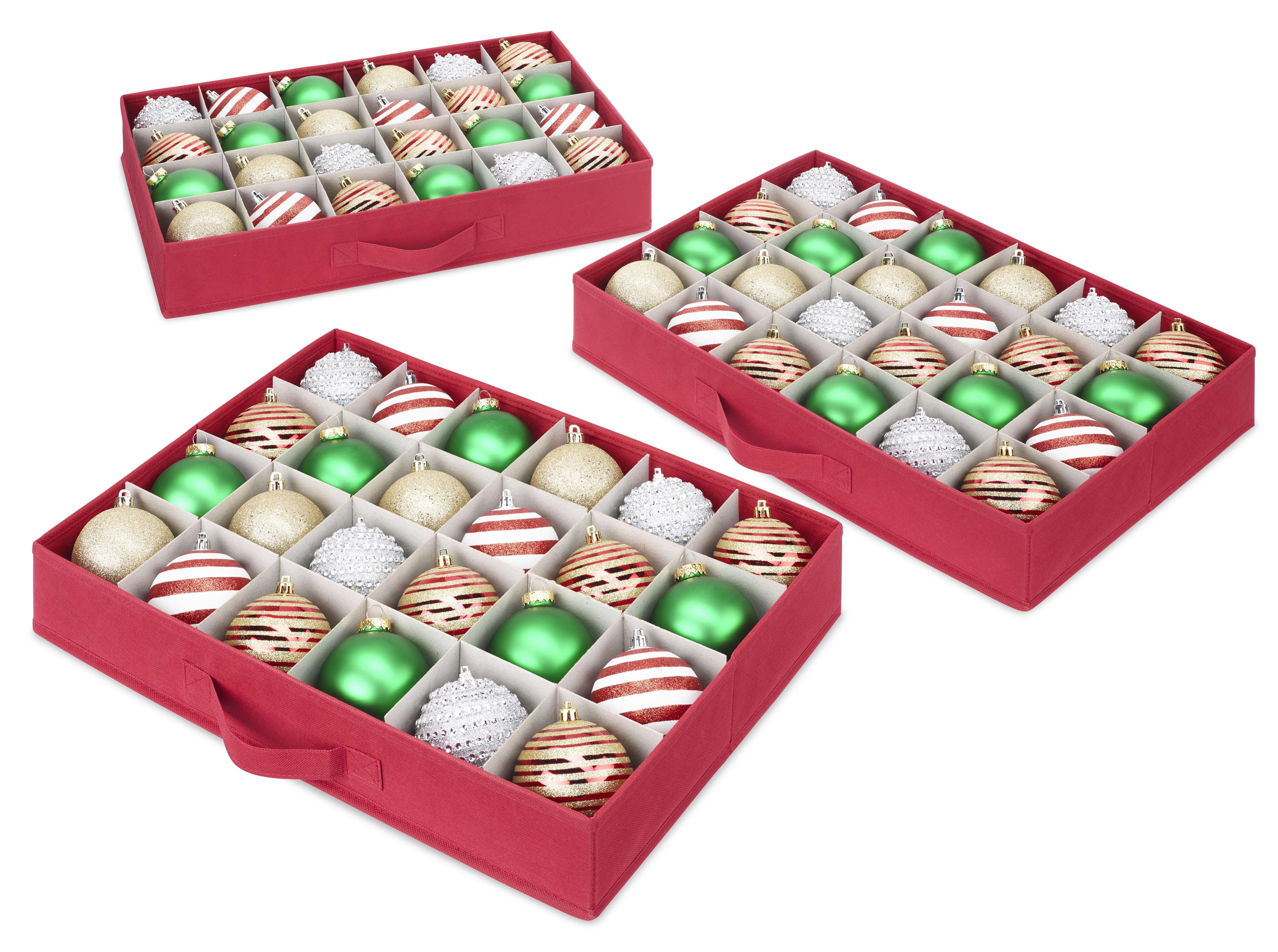 Whitmor Storage Organizer Box with Removable Trays - Red w/Green Trim - Adult