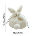 thumbnail image 5 of Plush Bunny Drawstring Bag, Cute Bunny Ear Storage Pouch for Candy Toys, Easter Gift (White-A), 5 of 6