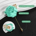 thumbnail image 2 of Uxcell 48-Pack Insignias de Flor para Hombres, Pin de Rosa de Hoja Dorada para Boutonnieres de Novio para Boda/Baile/Fiesta [Verde Claro], 2 of 7