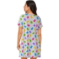thumbnail image 2 of Bixox Bear And Polka Dot Pattern Women's Nightgown, Soft & Breathable Sleepwear, Round Neck Knee-Length Pajama Dress,Loungewear for Home & Sleep, 2 of 7
