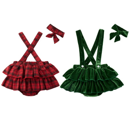 

GYRATEDREAM 0-12M Christmas Baby Girls Suspender Dress Infant Straps Skirt Overall Dresses Winter Fall Clothes