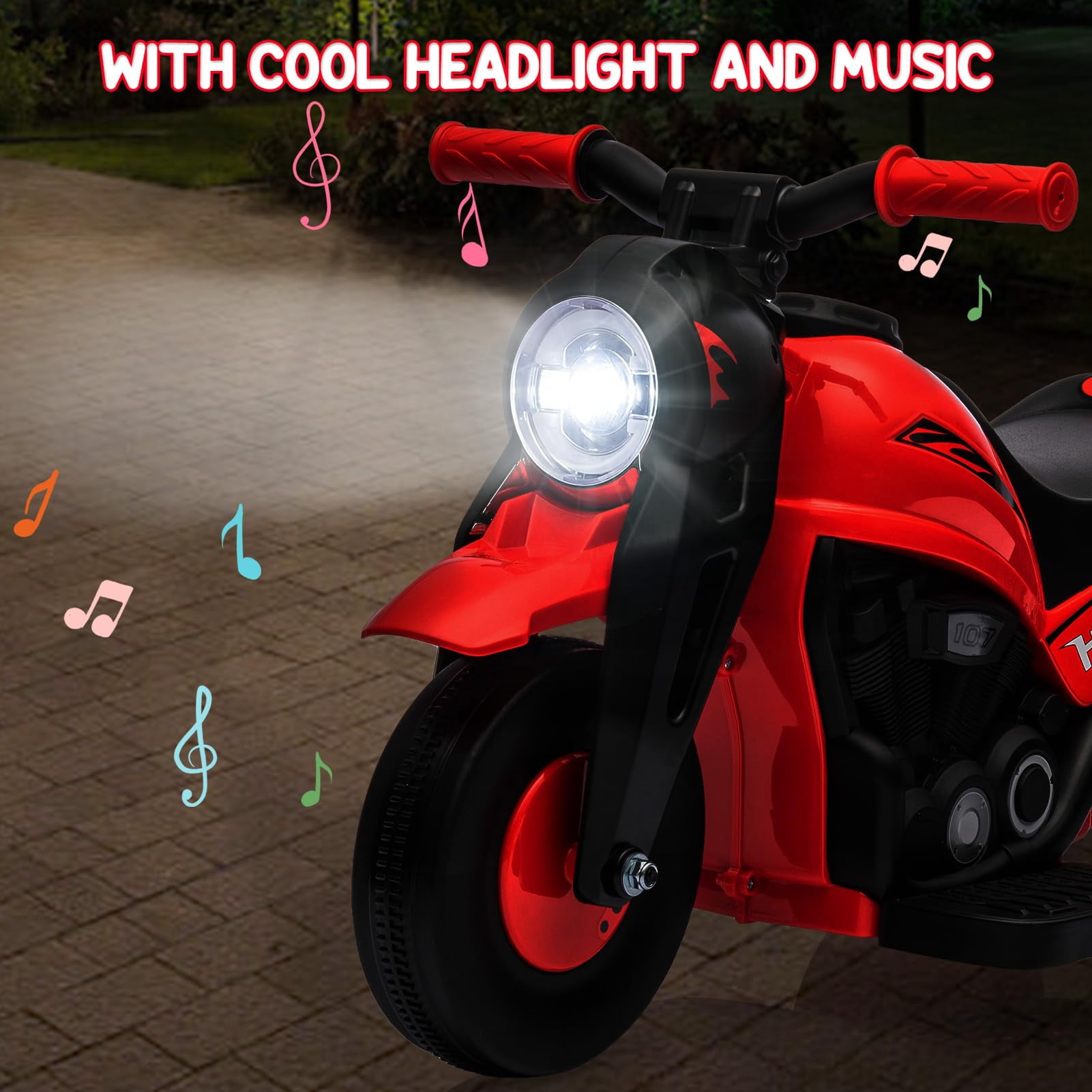 Hetoy 6V Kids Bubble Ride-On Motorcycle – Electric 3-Wheel Toy