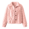 thumbnail image 7 of Cropped Fleece Jacket Women Plus Size Turndown Collar Long Sleeve Solid Color Thick Velvet Lightweight Warm Fleece Coat Casual Outdoor Hiking Travel Sport Outerwear, 7 of 7